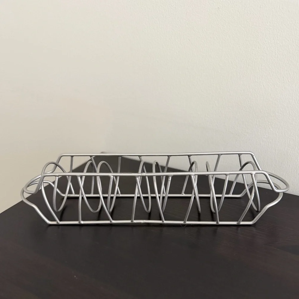 Crate & Barrel Taco Metal Wire Taco Serving Racks, Two